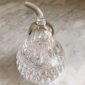 NWOT Crystal Glass Pear-Shaped Dish With Lid